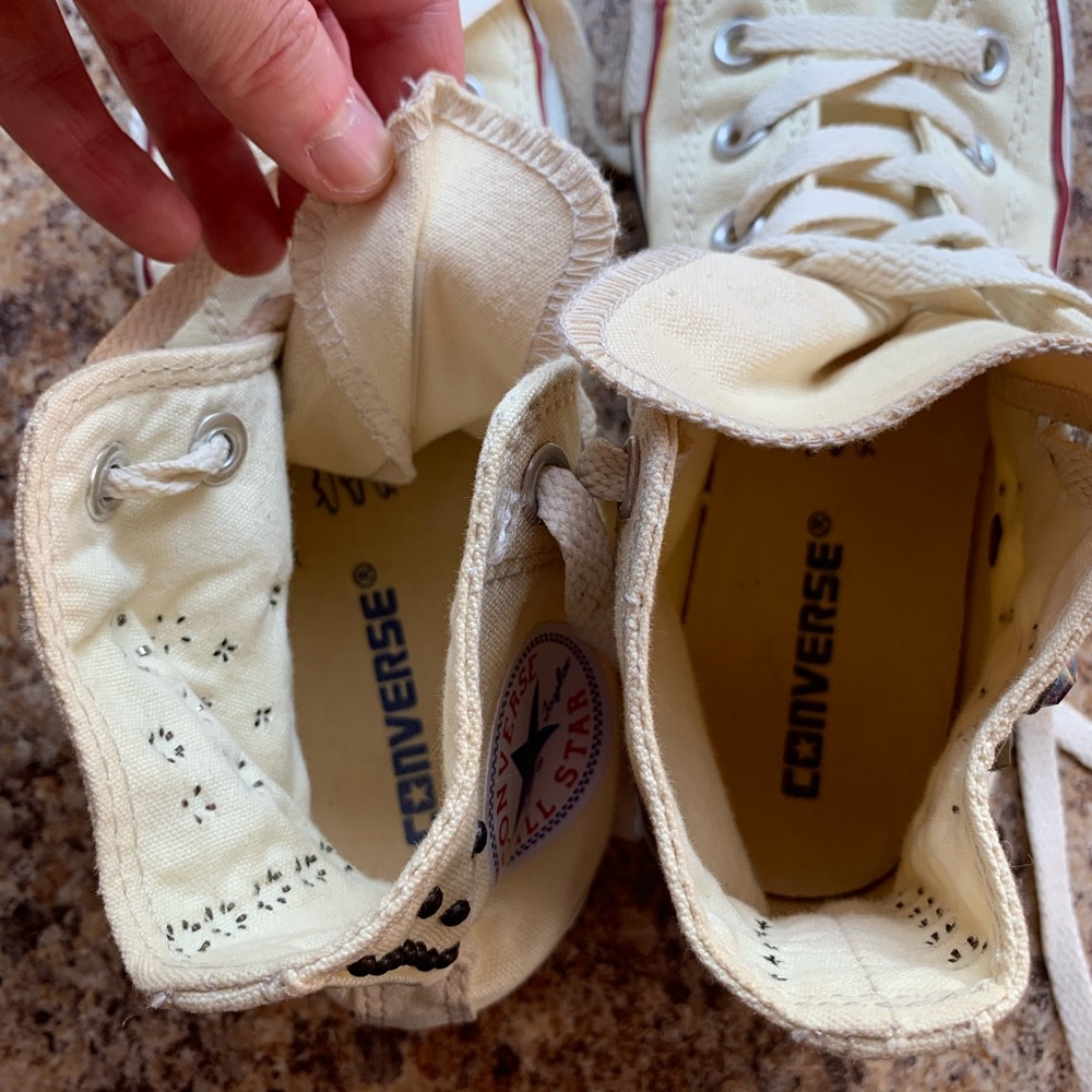 Free People Converse High Top Sneakers Studs Rhintestones - Picture 6 of 9